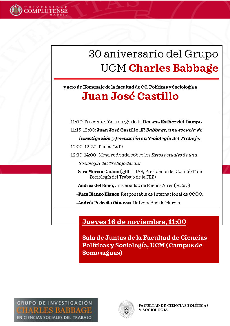 30 Aniversario del Grupo UCM Charles Babbage y Acto Homenaje a Juan José Castillo  - 1